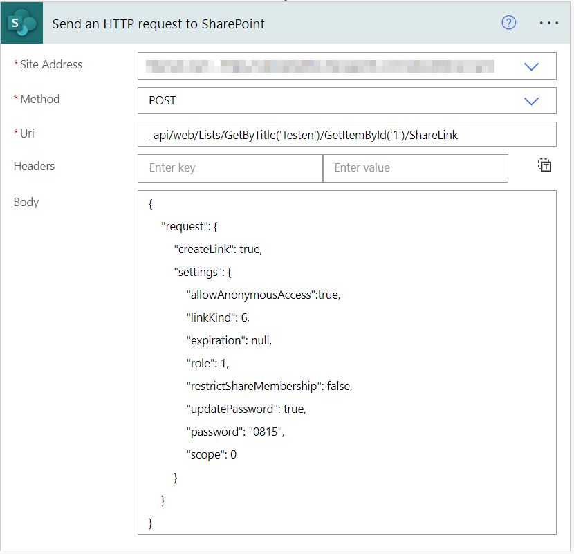 Power Automate / SharePoint - Externer Link mit Passwort schützen